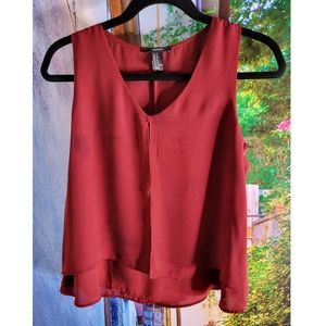 Forever 21 - Burgandy Sleeveless Sheer Dress